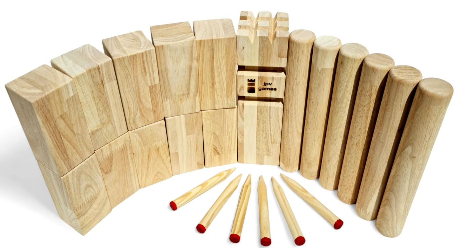 Kubb Spiel Gummibaum Größe XL Deutsches Standard-Turnier-Maß ca. 7.8kg